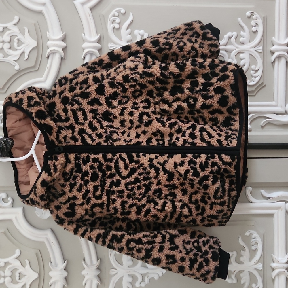 Zara Girls Fleece Hooded Puffer Jacket Size 3 - 4 Years